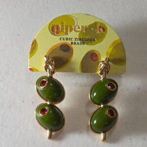 Piper K Olive Martini Post earrings.